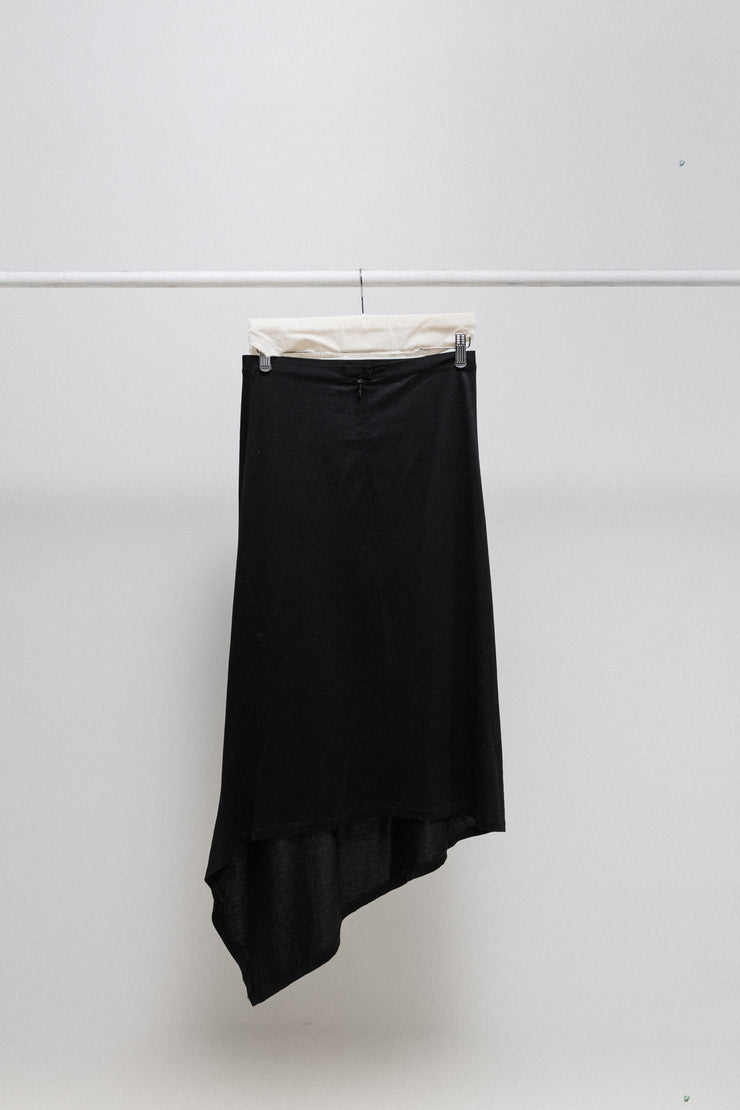 YOHJI YAMAMOTO - SS04 Asymmetric long cotton skirt