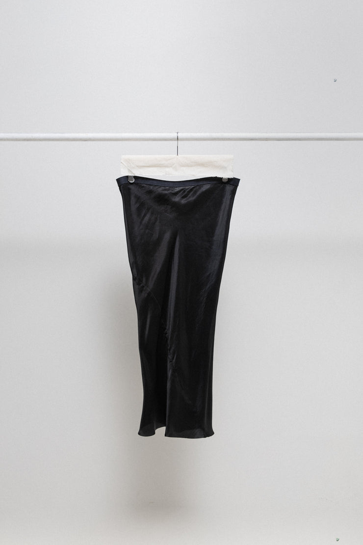 RICK OWENS - SS06 "TUNGSTEN" Silk skirt with bias seams and folded hems (runway)