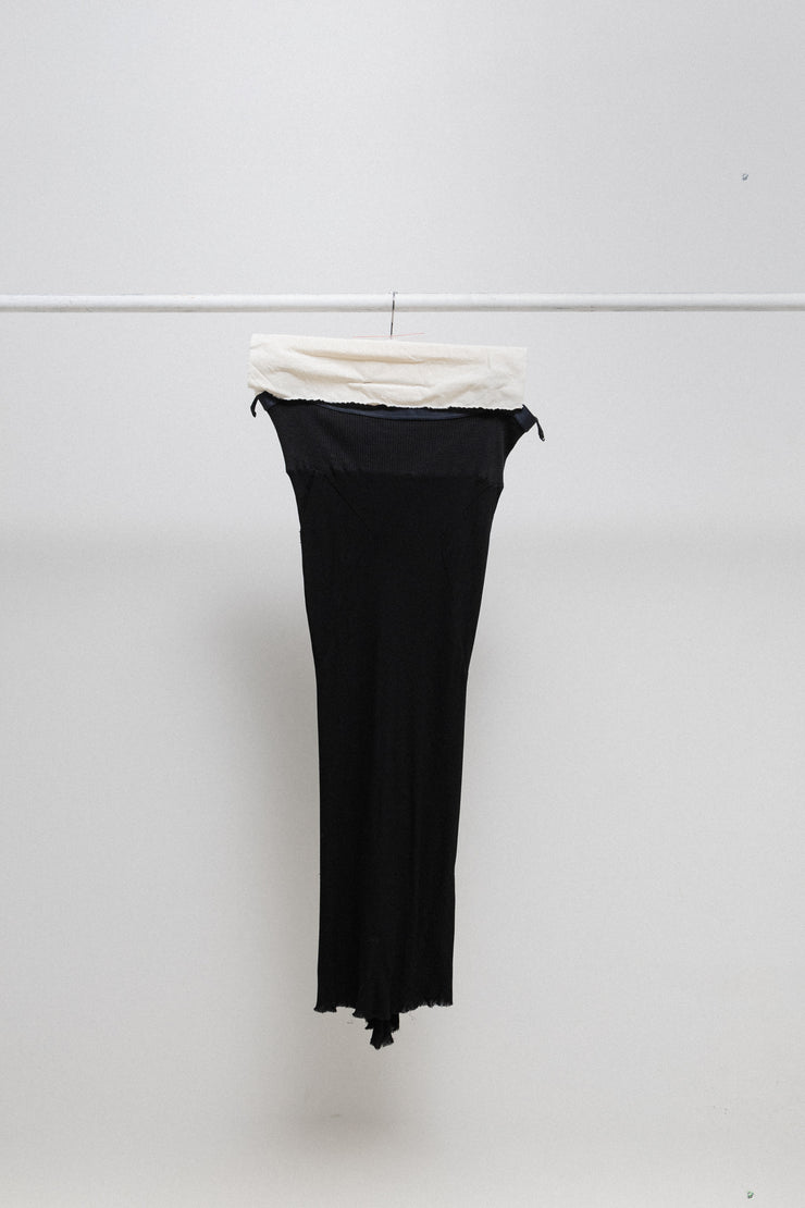 RICK OWENS - FW03 "TRUCKER" Flared rayon skirt with pockets