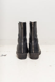MA+ - Horse leather back zip boots with sterling silver staples