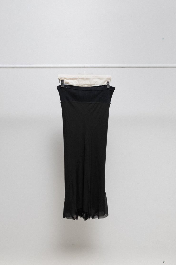 RICK OWENS - FW07 "EXPLODER" Silk skirt with raw cut edges