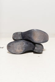 MA+ - Horse leather back zip boots with sterling silver staples