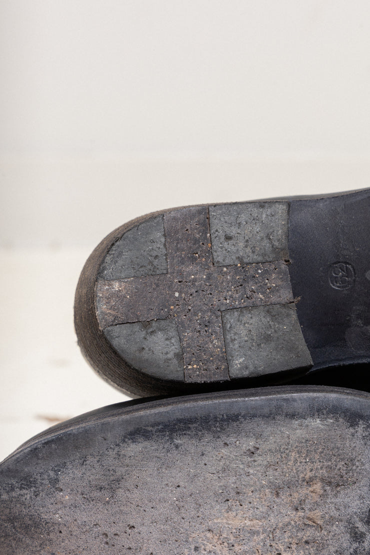 MA+ - Horse leather back zip boots with sterling silver staples