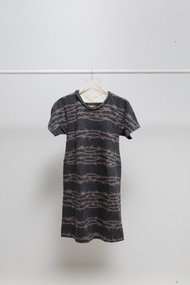 UNDERCOVER UNDAKOVRIST - Fall 1996 "Wire" Reedition patterned wool dress