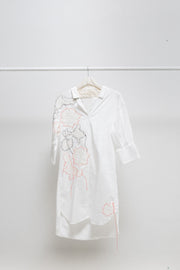 MIHARA YASUHIRO - Wide cotton dress with stitched flower patches