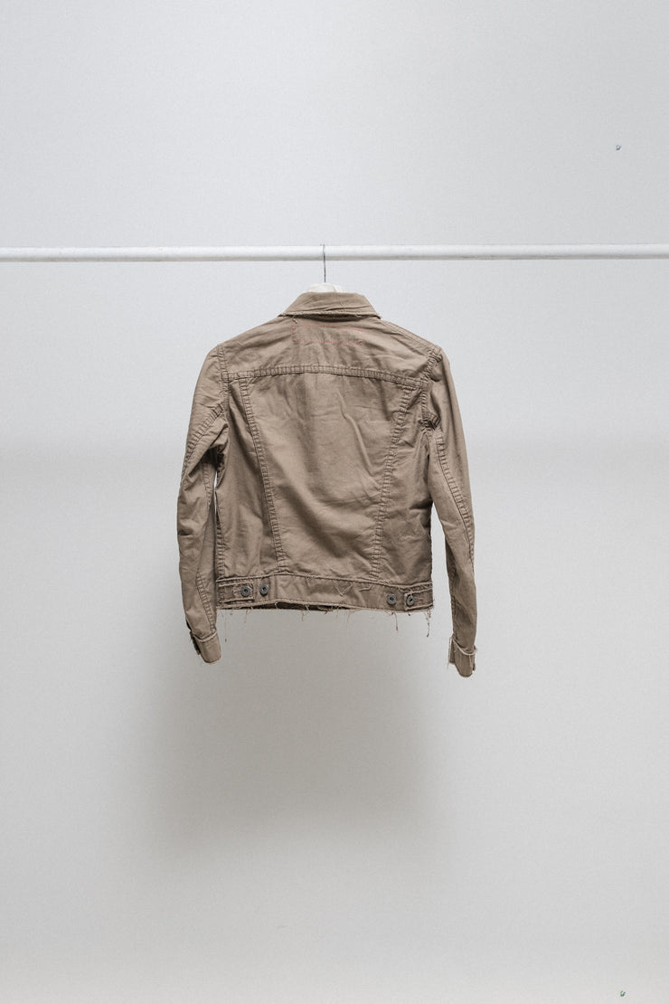 JUNYA WATANABE - SS04 Cotton trucker jacket with frayed hems