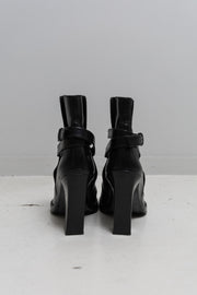 ANN DEMEULEMEESTER - High heel leather ankle boots with buckled straps