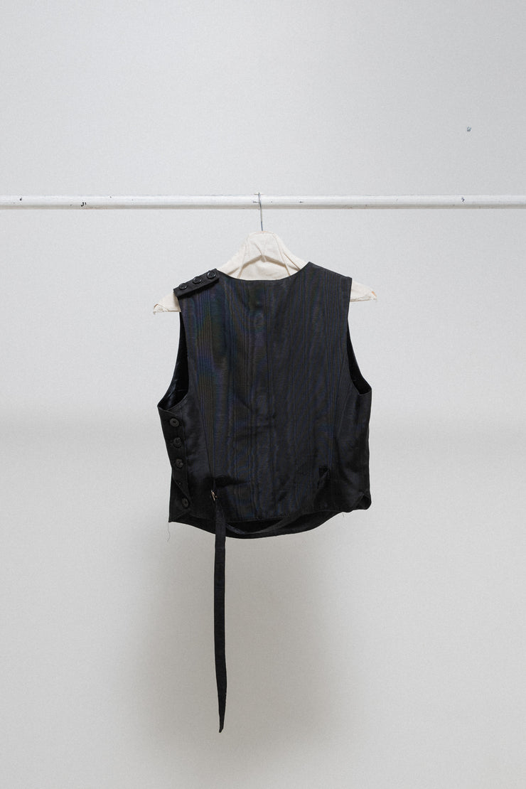 ANN DEMEULEMEESTER - FW95 Iridescent top with buttoning and strap details