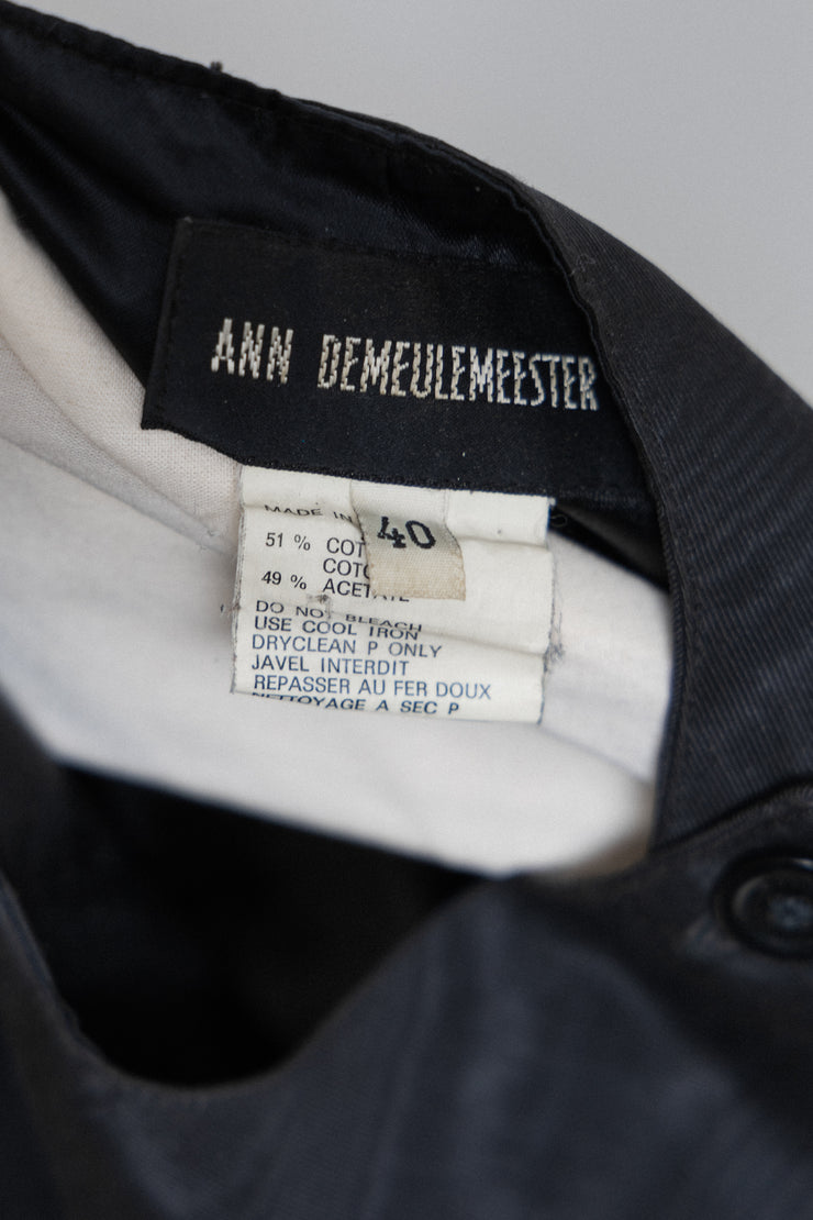 ANN DEMEULEMEESTER - FW95 Iridescent top with buttoning and strap details