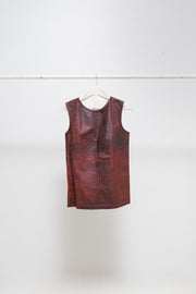 ANN DEMEULEMEESTER - FW01 Red painted leather top