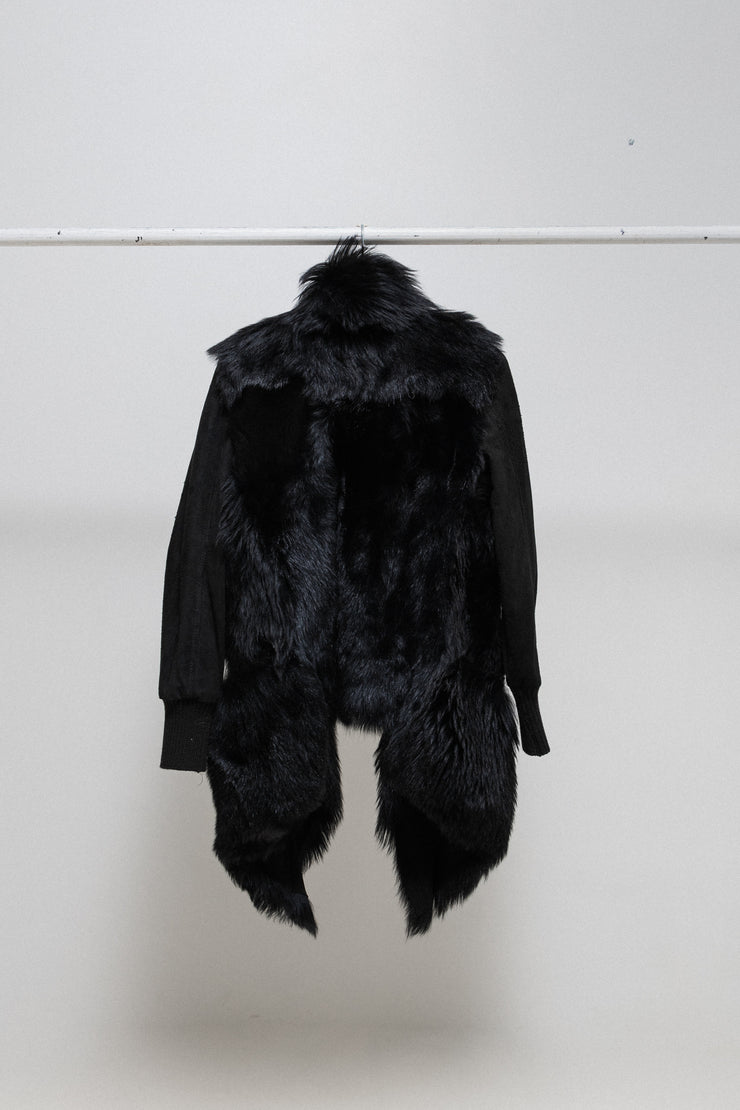 GIORGIO BRATO - Goat fur shearling coat with sleeve pocket detail