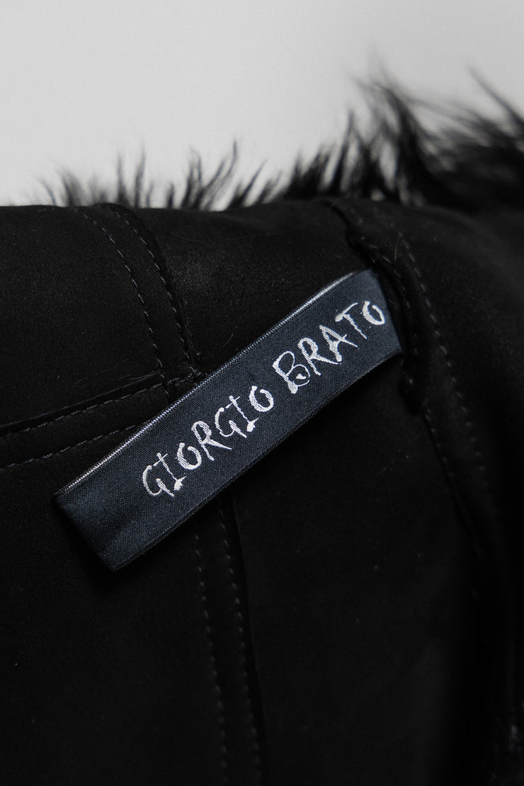 GIORGIO BRATO - Goat fur shearling coat with sleeve pocket detail