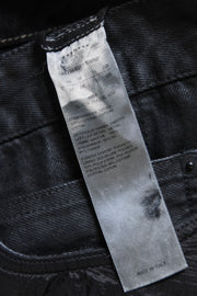 RICK OWENS DRKSHDW - SS19 Waxed Cropped Collapse denim with nylon panels