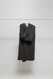 RICK OWENS - FW14 "MOODY" Wool blend sleeveless hooded sweater