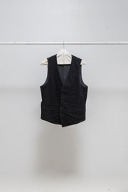 ISAMU KATAYAMA BACKLASH - Linen blend vest with leather details