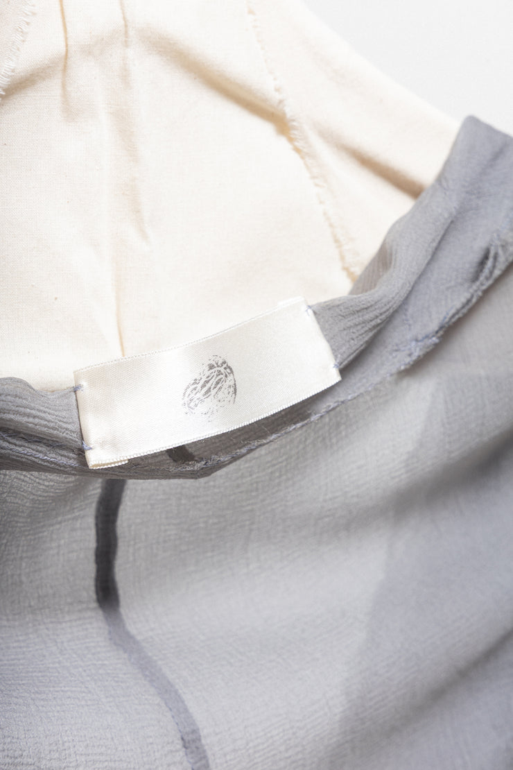 MARC LE BIHAN - 100% silk pearl grey cardigan