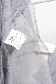 MARC LE BIHAN - 100% silk pearl grey cardigan