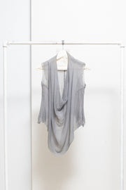 MARC LE BIHAN - 100% silk pearl grey top