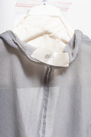 MARC LE BIHAN - 100% silk pearl grey top