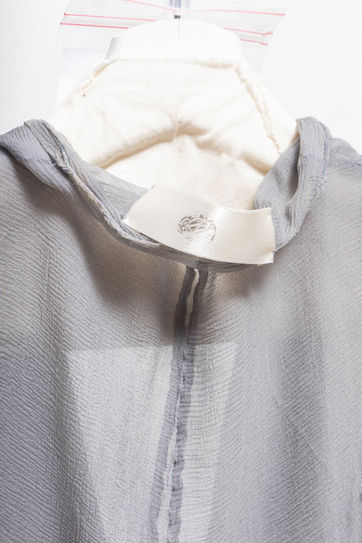 MARC LE BIHAN - 100% silk pearl grey top