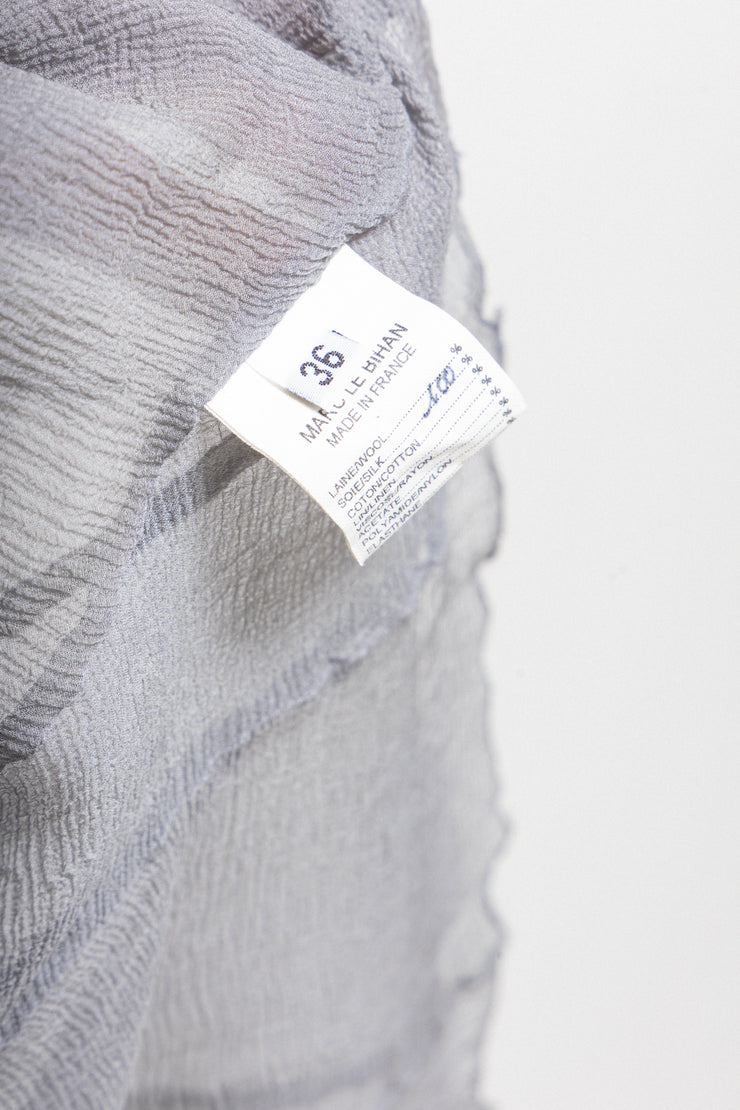 MARC LE BIHAN - 100% silk pearl grey top