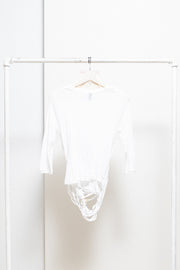 UNDERCOVER - SS06 « T. » White slashed top with front straps (runway)