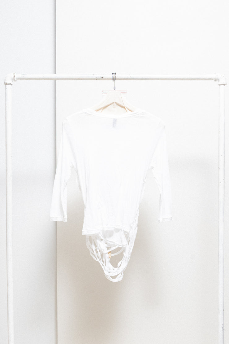 UNDERCOVER - SS06 « T. » White slashed top with front straps (runway)