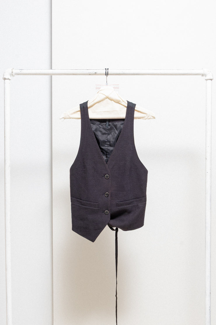 L.G.B - Wool and cotton vest with back straps