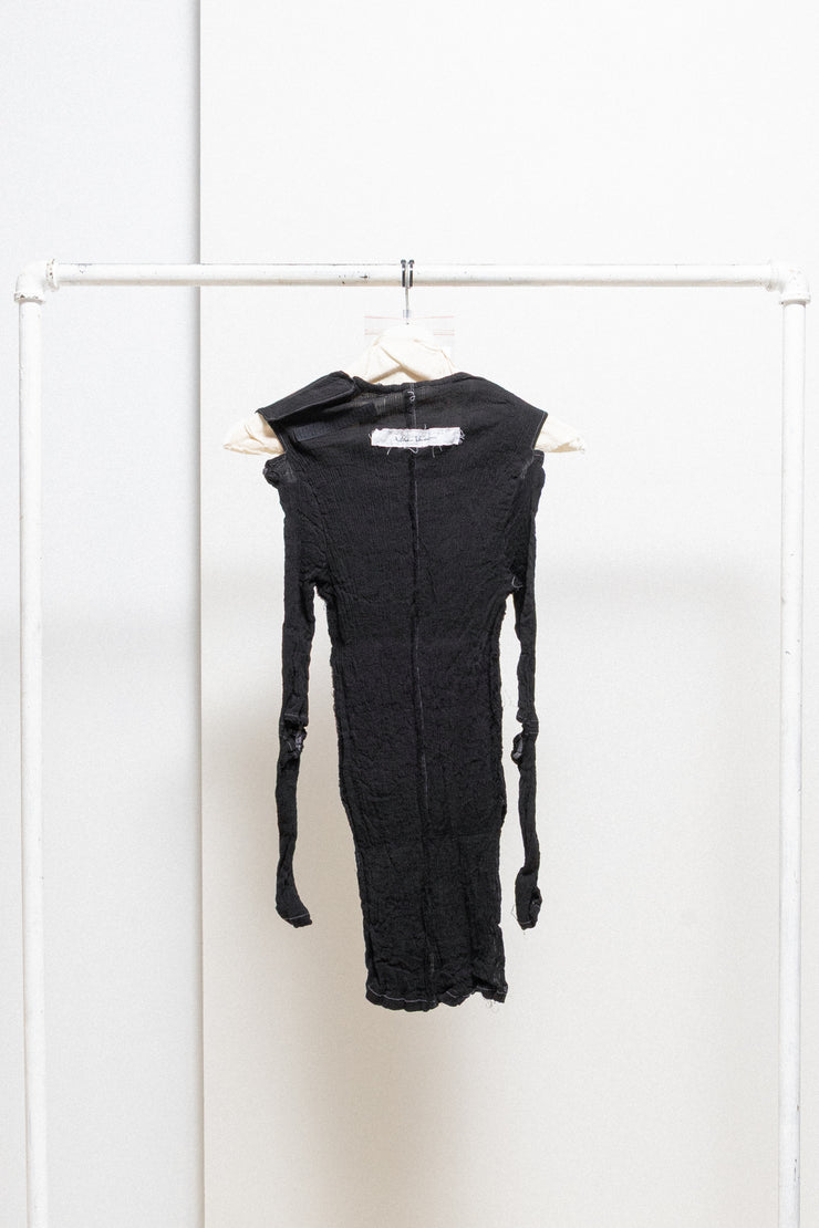 ALICE AUAA - Stretch crumpled top with elbow slits and front detail