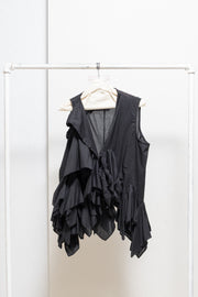 RUNDHOLZ - Cotton vest with voluminous front frills