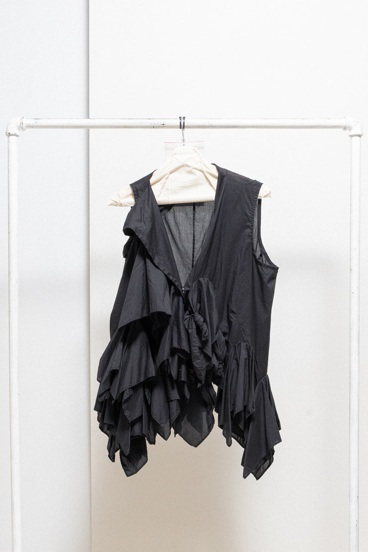 RUNDHOLZ - Cotton vest with voluminous front frills