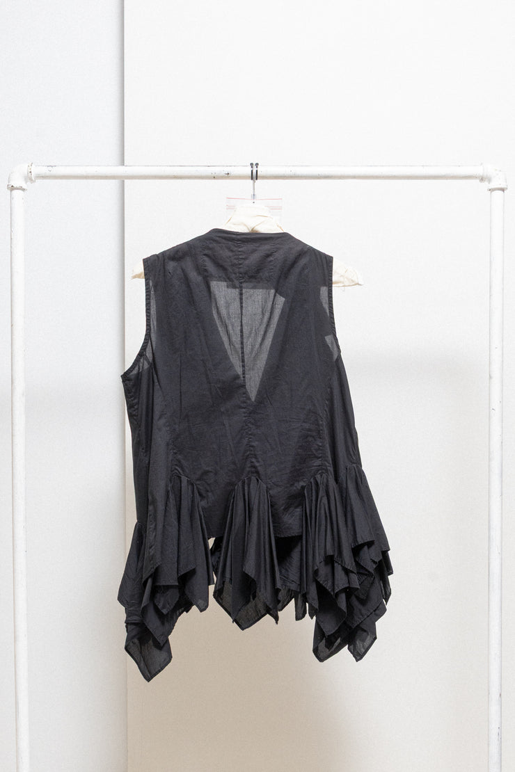 RUNDHOLZ - Cotton vest with voluminous front frills