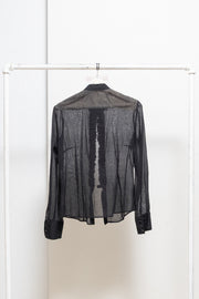 ALEXANDER MCQUEEN - SS06 « Neptune » See through blouse with frilled button placket (runway)