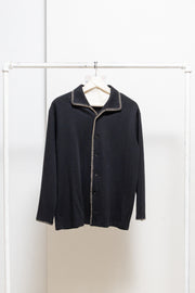 YOHJI YAMAMOTO Y’S - 80’s / 90’s Wool button up jacket with cream hem stitching