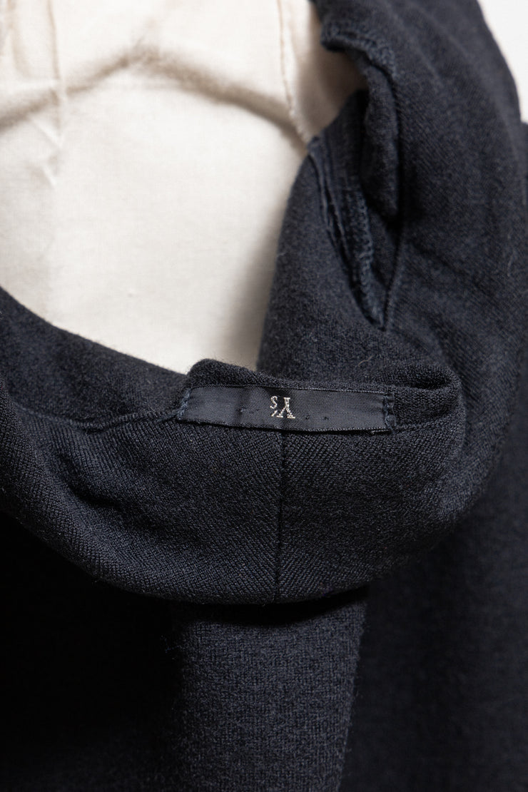 YOHJI YAMAMOTO Y’S - 80’s / 90’s Wool button up jacket with cream hem stitching