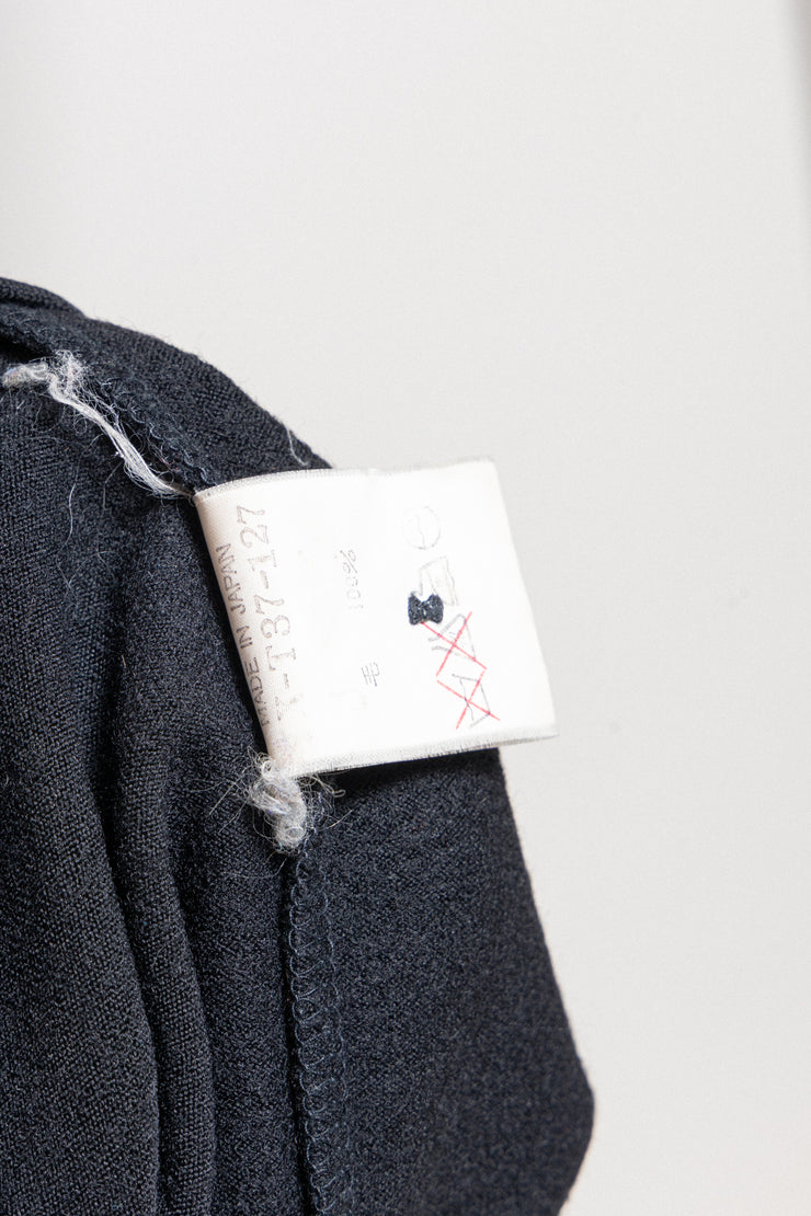 YOHJI YAMAMOTO Y’S - 80’s / 90’s Wool button up jacket with cream hem stitching