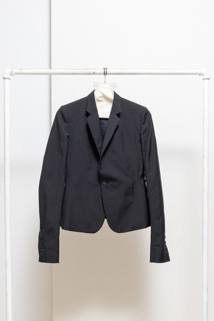 RICK OWENS - FW15 « SPHINX » Textured virgin wool blazer with back slits
