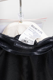 ANN DEMEULEMEESTER - SS02 Cotton blend satin officer jacket with decorated metal buttons and belt (runway)