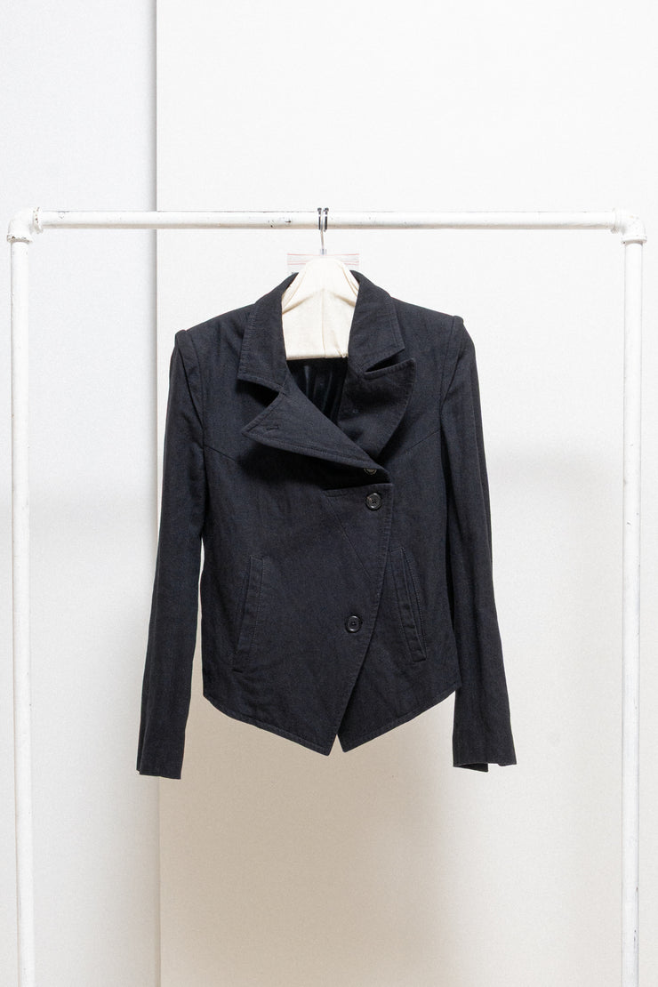ANN DEMEULEMEESTER - FW10 Wool jacket with shoulder caps and asymmetric closure