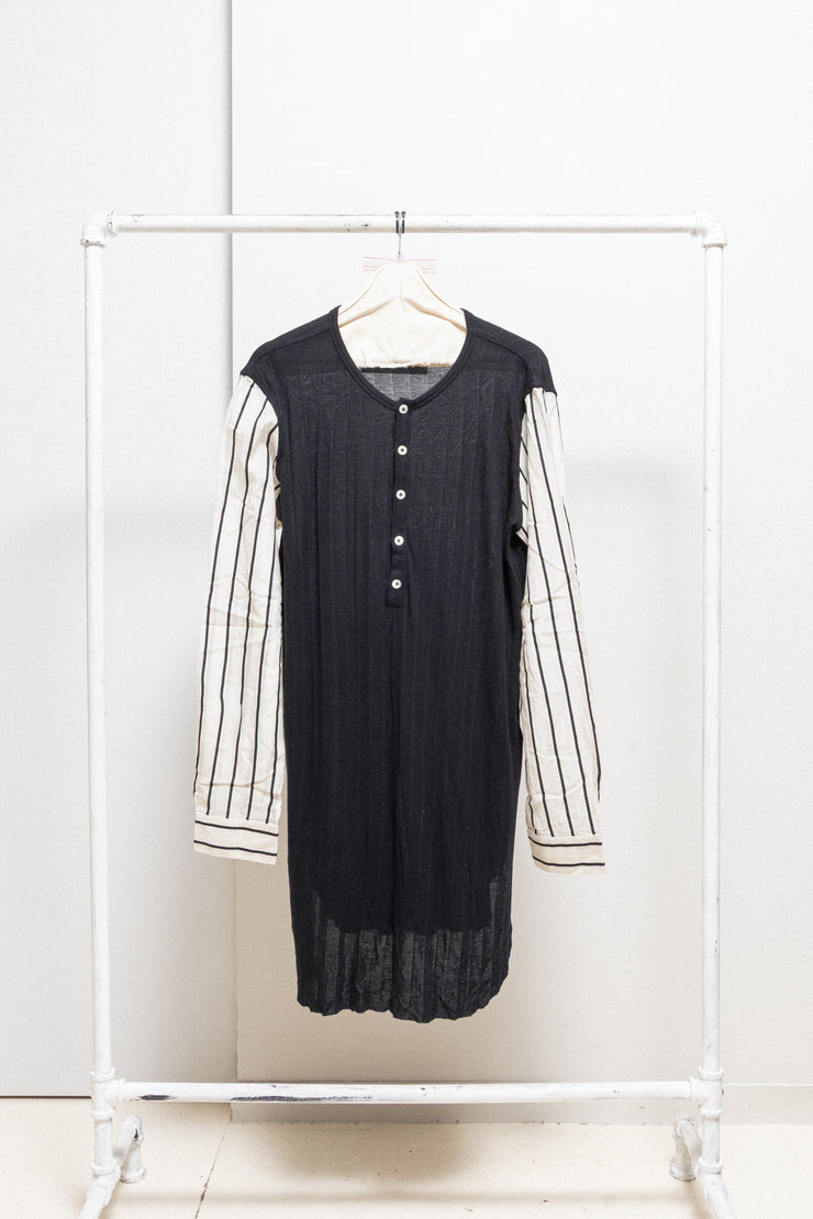 ANN DEMEULEMEESTER - Cashmere blend sweater with striped sleeves