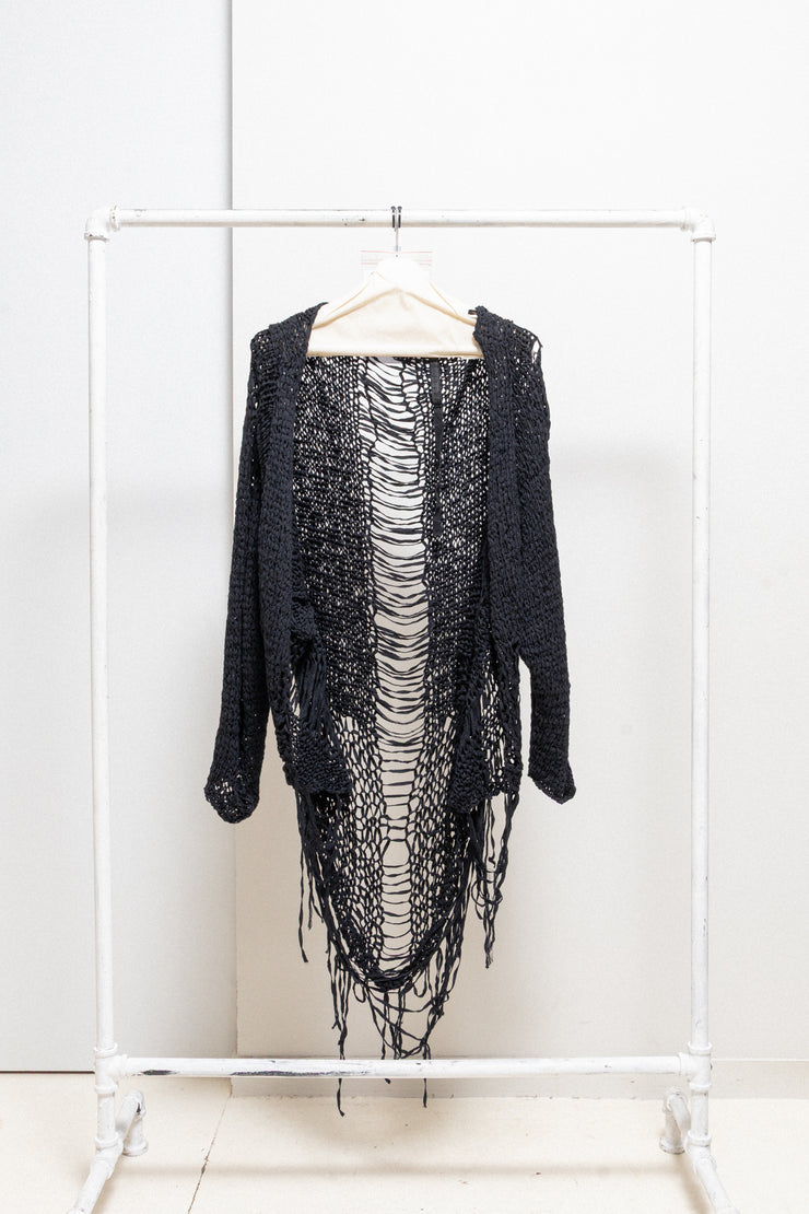 ALEKSANDR MANAMIS - Loose knitted cardigan with falling straps