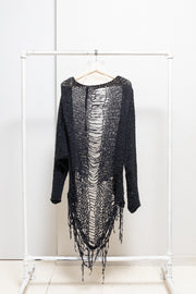 ALEKSANDR MANAMIS - Loose knitted cardigan with falling straps