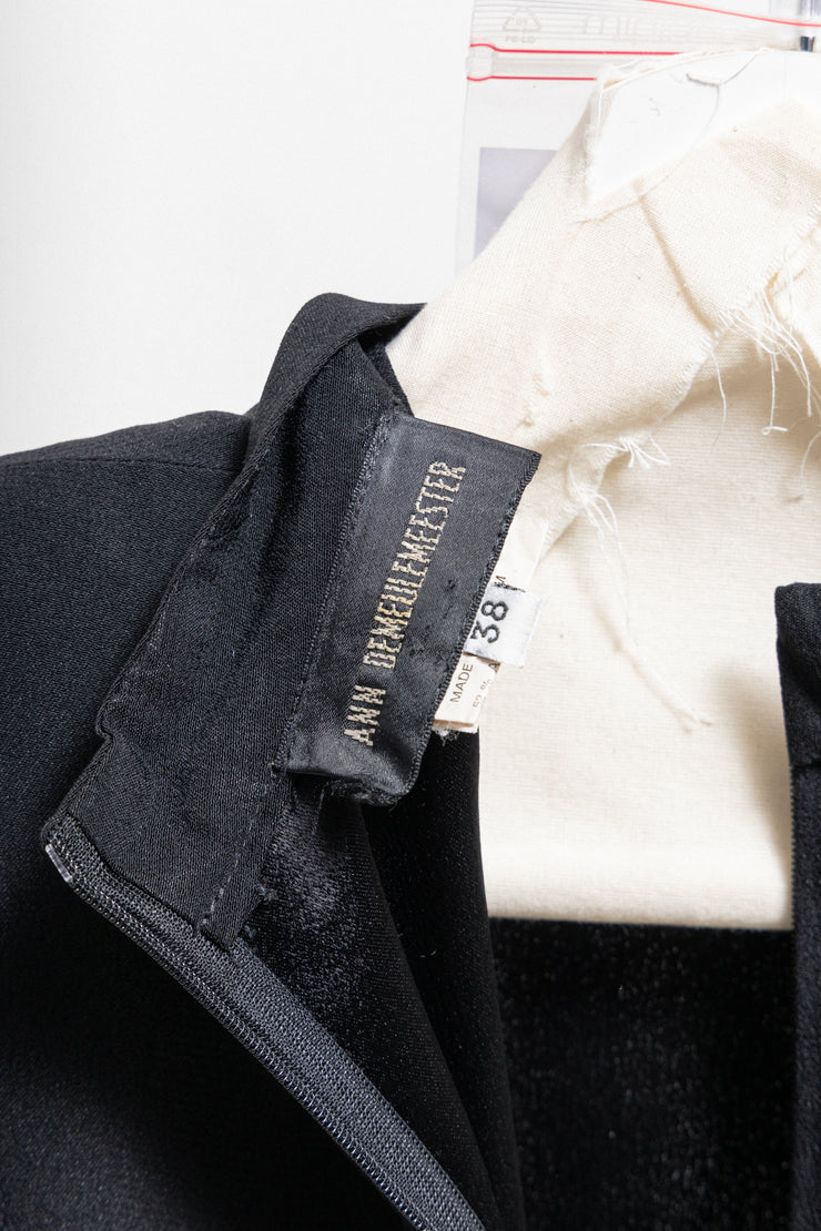 ANN DEMEULEMEESTER - 90’s Wool dress with padded shoulders