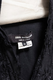 JUNYA WATANABE - SS05 Draped cotton jacket with floral embroideries and raw cut hems (runway)