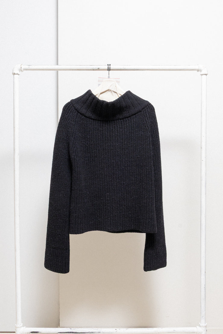 ANN DEMEULEMEESTER - FW98 Merino wool + alpaca thick knitted zip up jacket (runway)