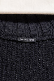 ANN DEMEULEMEESTER - FW98 Merino wool + alpaca thick knitted zip up jacket (runway)