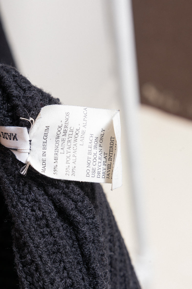 ANN DEMEULEMEESTER - FW98 Merino wool + alpaca thick knitted zip