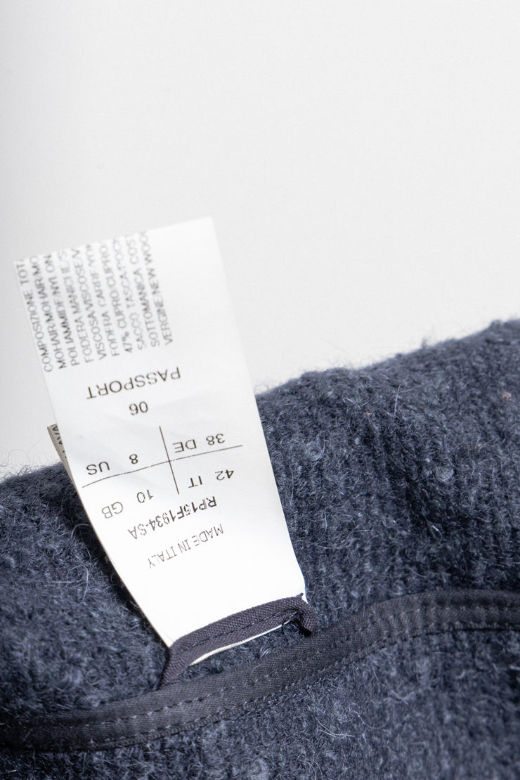 RICK OWENS - FW15 « SPHINX » Mohair wool blend high neck coat