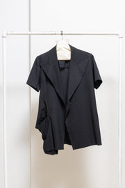 YOHJI YAMAMOTO - SS01 Gabardine wool jacket with voluminous pocket