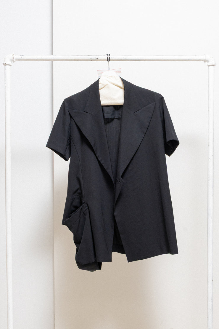YOHJI YAMAMOTO - SS01 Gabardine wool jacket with voluminous pocket